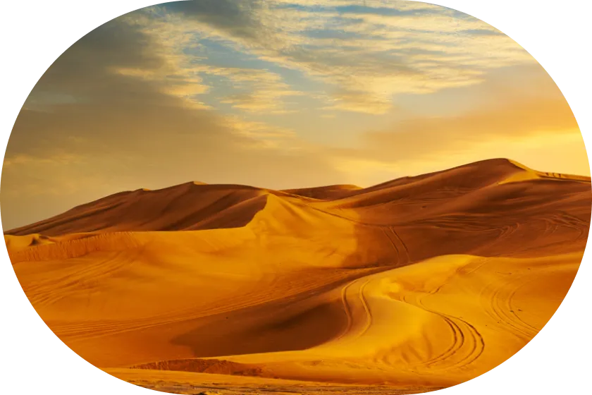 A picture of a desert with a sky in the background.